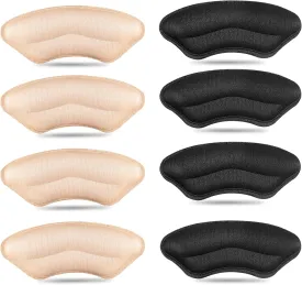 4 Pairs Heel Pads for Shoes That are Too Big, Soft High Heel Grips, Heel Inserts for Loose Shoes, Blisters, Heel Pain, Heel Liners for Womens Mens, Heel Filler Cushions Improved Shoe Fit and Comfort