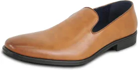ALLURE-SUITS & TUXEDOS Men Genuine Leather Fashion Dress Shoe AL04 Classic Slip On Loafer Formal Tuxedo for Wedding Prom Party Uniform Formal Event Black Cognac Size from 6 to 16