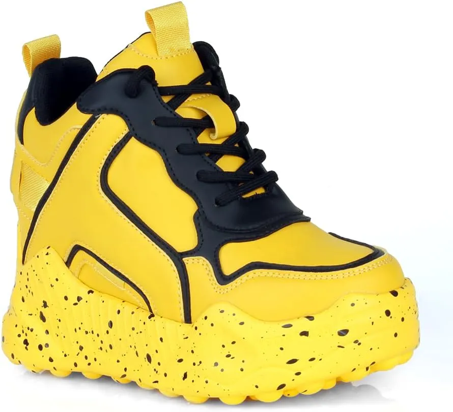 AnthonyWang Durian-01 Lace Up Hidden Wedge Women's Sneakers
