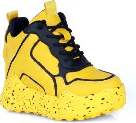 AnthonyWang Durian-01 Lace Up Hidden Wedge Women's Sneakers