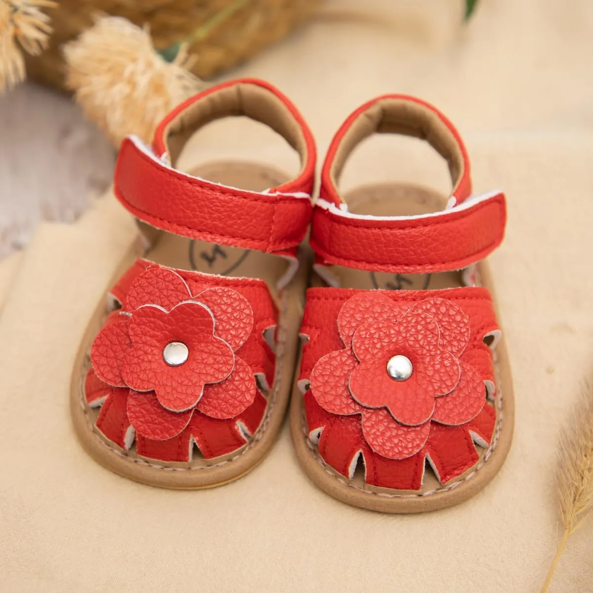 Babelvit Infant Baby Girl Boy Sandals Comfort Premium Summer Outdoor Casual Beach Shoes with Flower Bowknot Anti Slip Rubber Sole Newborn Toddler Prewalker First Walking Shoes