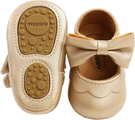 Baby Girl Mary Jane Flats Dress Shoes - Infant Newborn Shoes Anti-Slip Soft PU Leather Party School Wedding Princess Baby Girl Shoes 0-18M