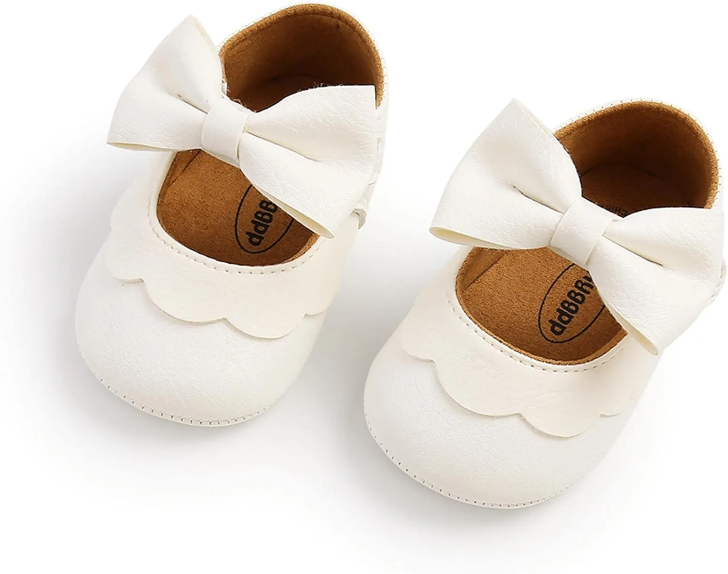 Baby Girl Mary Jane Flats Dress Shoes - Infant Newborn Shoes Anti-Slip Soft PU Leather Party School Wedding Princess Baby Girl Shoes 0-18M