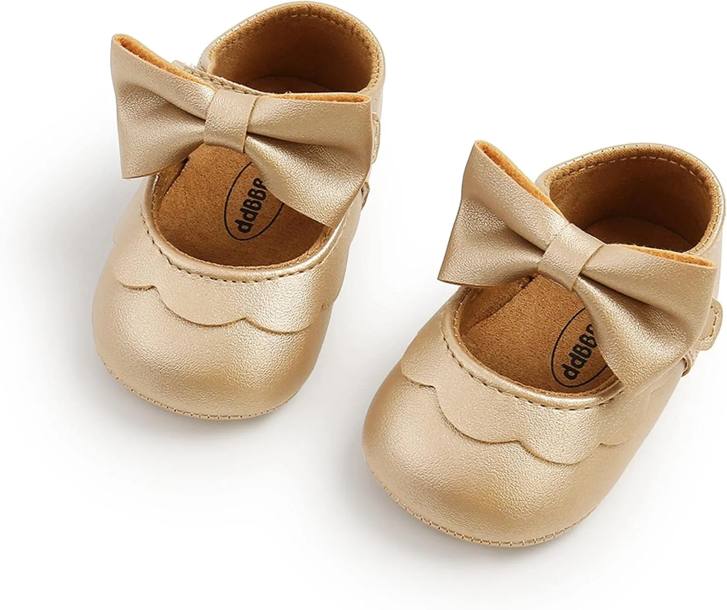 Baby Girl Mary Jane Flats Dress Shoes - Infant Newborn Shoes Anti-Slip Soft PU Leather Party School Wedding Princess Baby Girl Shoes 0-18M