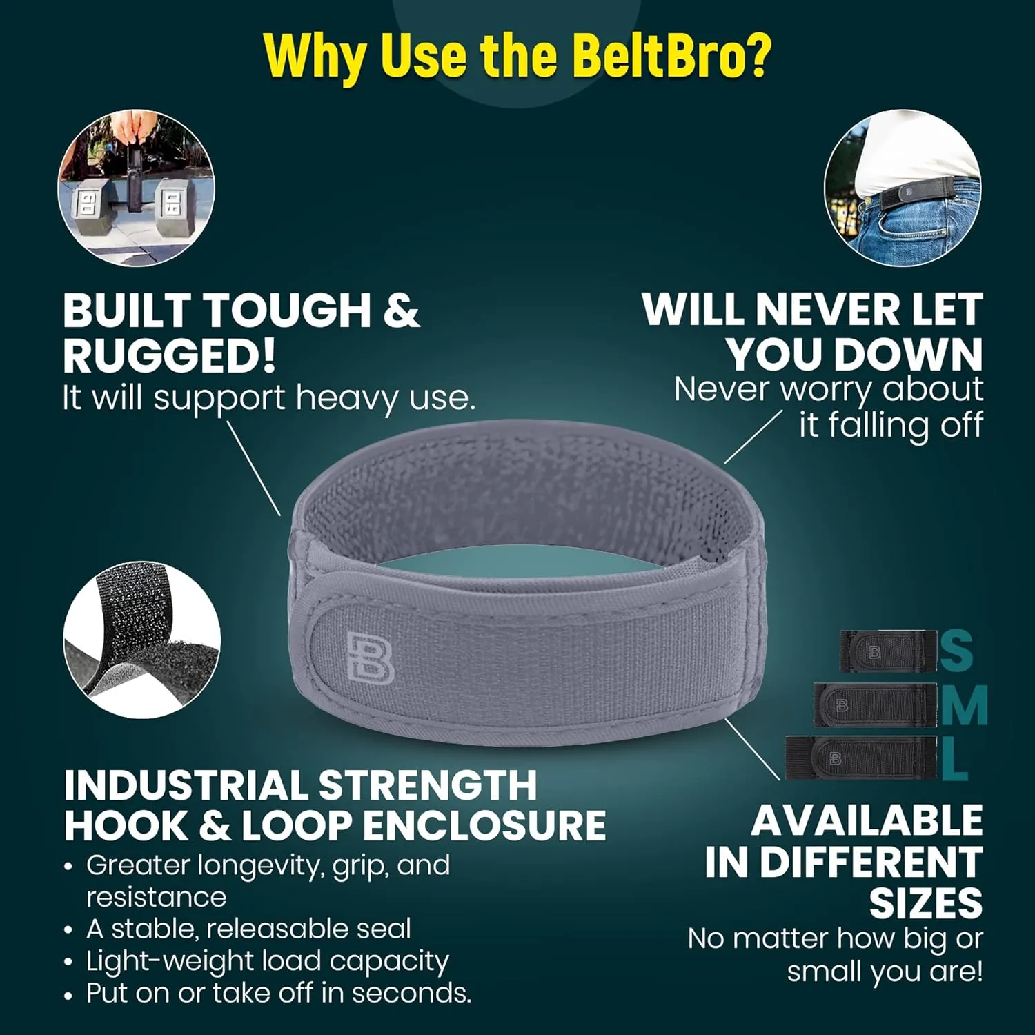 BeltBro Titan No Buckle Elastic Belt For Men ?? Fits 1.5 Inch Belt Loops, Comfortable and Easy To Use