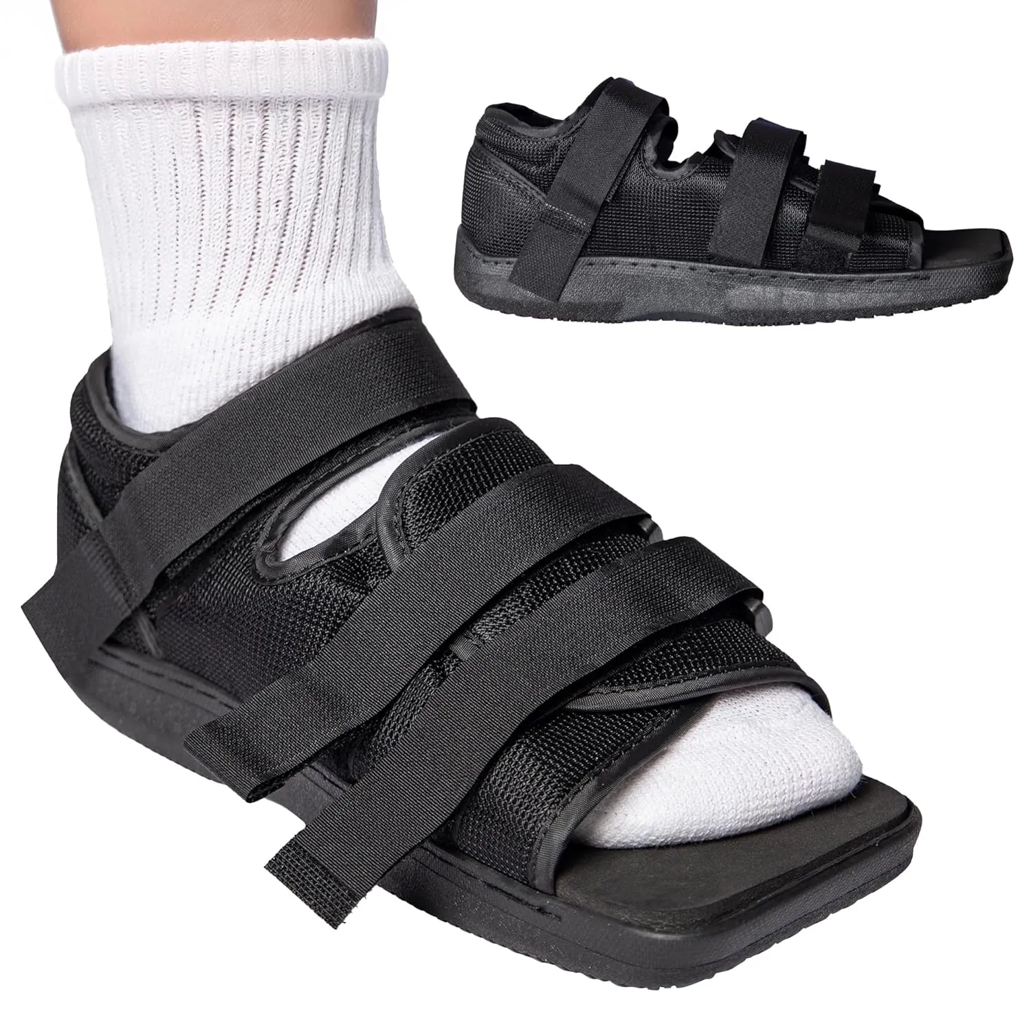 Brace Direct Post-Op Shoe - Adjustable Orthopedic Walking Shoe for Broken Foot & Toe, Stress Fractures, Bunions, Post-Surgery Recovery, Left or Right Foot, Men L (US Shoe Size 11.5-12.5/29 cm)