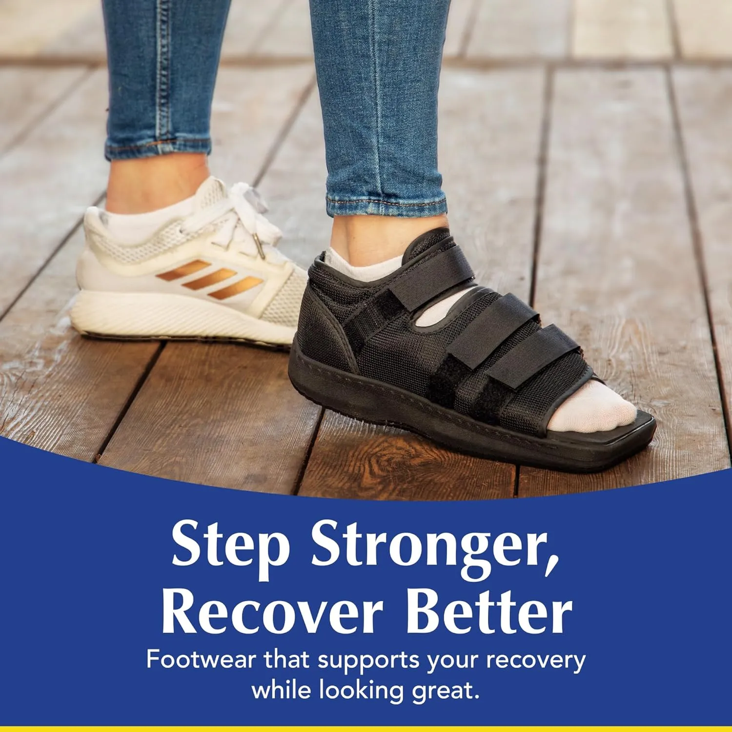 Brace Direct Post-Op Shoe - Adjustable Orthopedic Walking Shoe for Broken Foot & Toe, Stress Fractures, Bunions, Post-Surgery Recovery, Left or Right Foot, Men L (US Shoe Size 11.5-12.5/29 cm)
