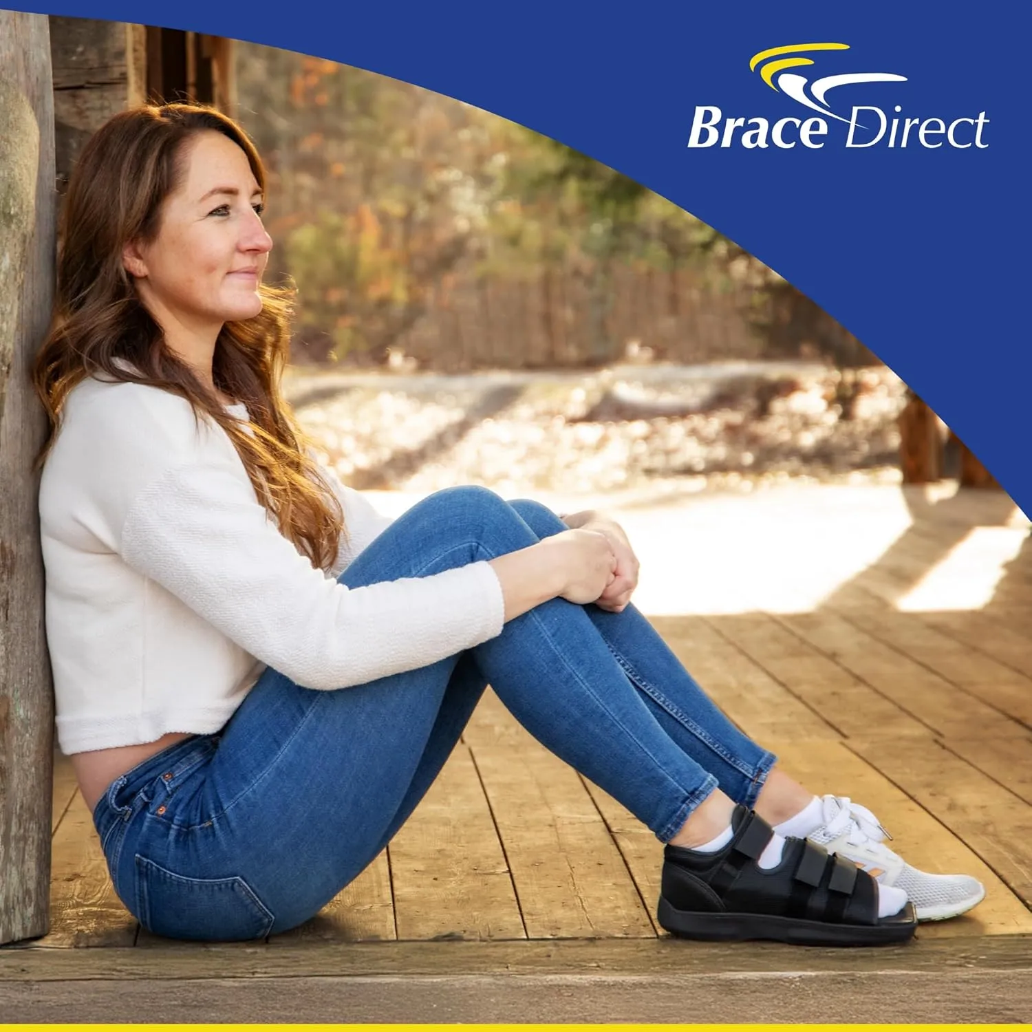 Brace Direct Post-Op Shoe - Adjustable Orthopedic Walking Shoe for Broken Foot & Toe, Stress Fractures, Bunions, Post-Surgery Recovery, Left or Right Foot, Women L (US Shoe Size 9-11.5/26 cm)