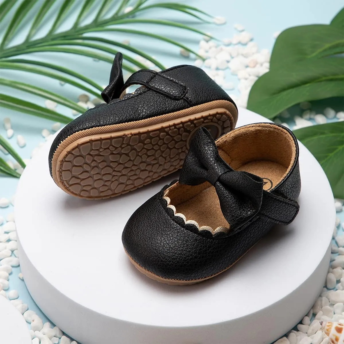 CENCIRILY Infant Baby Girls Mary Jane Flats Non Slip Soft Sole Prewalker Princess Wedding Dress Shoes