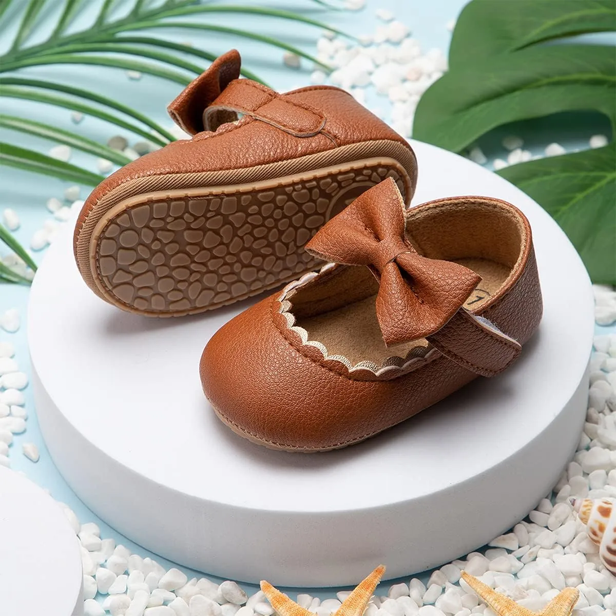 CENCIRILY Infant Baby Girls Mary Jane Flats Non Slip Soft Sole Prewalker Princess Wedding Dress Shoes