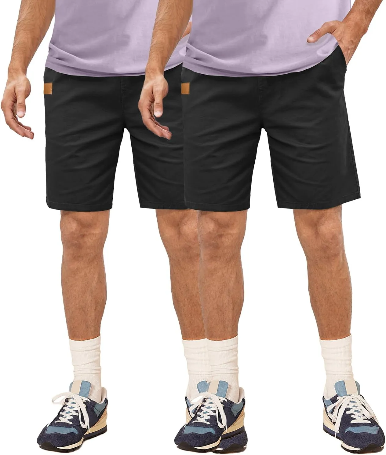Comdecevis Mens Casual Shorts Stretch Waist Drawstring Summer Beach Twill Chino Golf Shorts