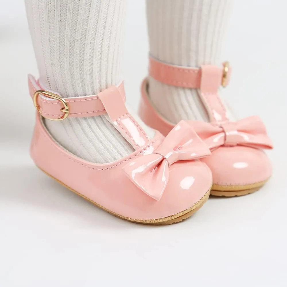 COSANKIM Baby Girls Mary Jane Flats Shoes Anti-Slip Rubber Sole Infant Toddler Princess Wedding Dress Shoes