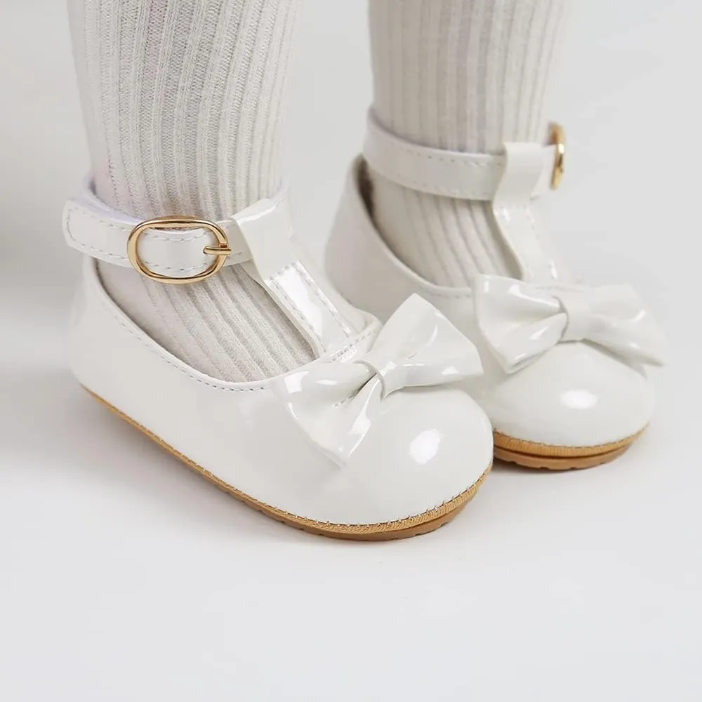 COSANKIM Baby Girls Mary Jane Flats Shoes Anti-Slip Rubber Sole Infant Toddler Princess Wedding Dress Shoes