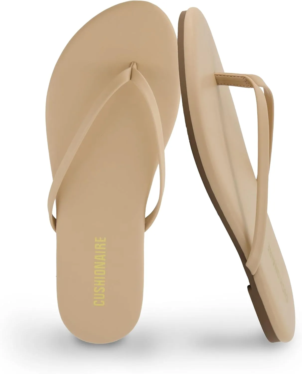 CUSHIONAIRE Cruise Womens Minimalist Flip Flops  Ultra-Lightweight Summer Sandals with Non-Slip Sole