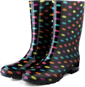DaeRainy Women's Mid-calf Rain Boots Waterproof Non-slip for Gardens,Fishing,Farm,Outdoor Work Boots
