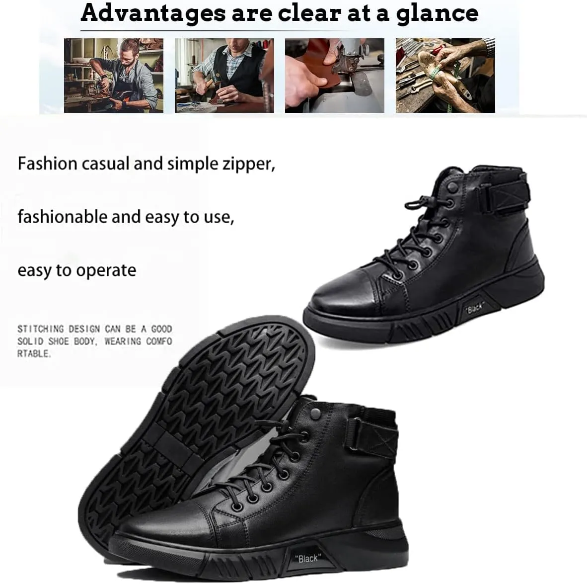 DevilAngel Men's Italian High Top Cashmere Leather Boots
