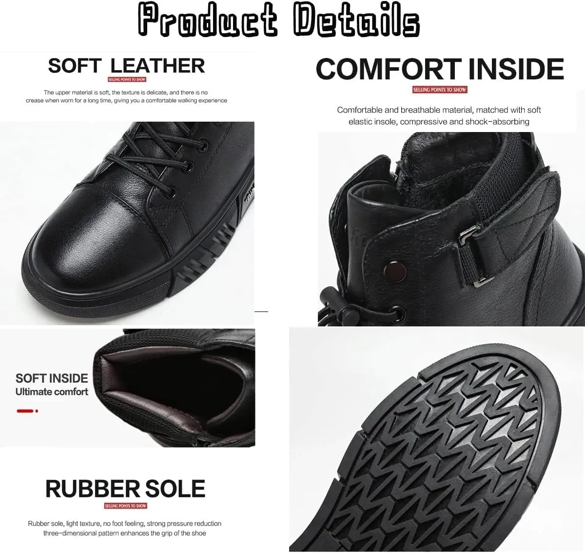 DevilAngel Men's Italian High Top Cashmere Leather Boots