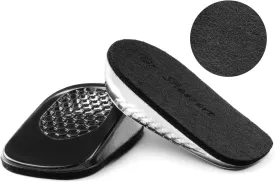 Dr. Shoesert Height Increase Insoles for Men and Women, Wool Felt Gel Heel Cushion Inserts for Leg Length Discrepancy, Shock-Absorbing Shoe Lifts for Heel Pain Relief (Large (1.0" Height), Black)