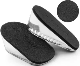 Dr. Shoesert Height Increase Insoles for Men and Women, Wool Felt Gel Heel Cushion Inserts for Leg Length Discrepancy, Shock-Absorbing Shoe Lifts for Heel Pain Relief (Small (1.4" Height), Black)