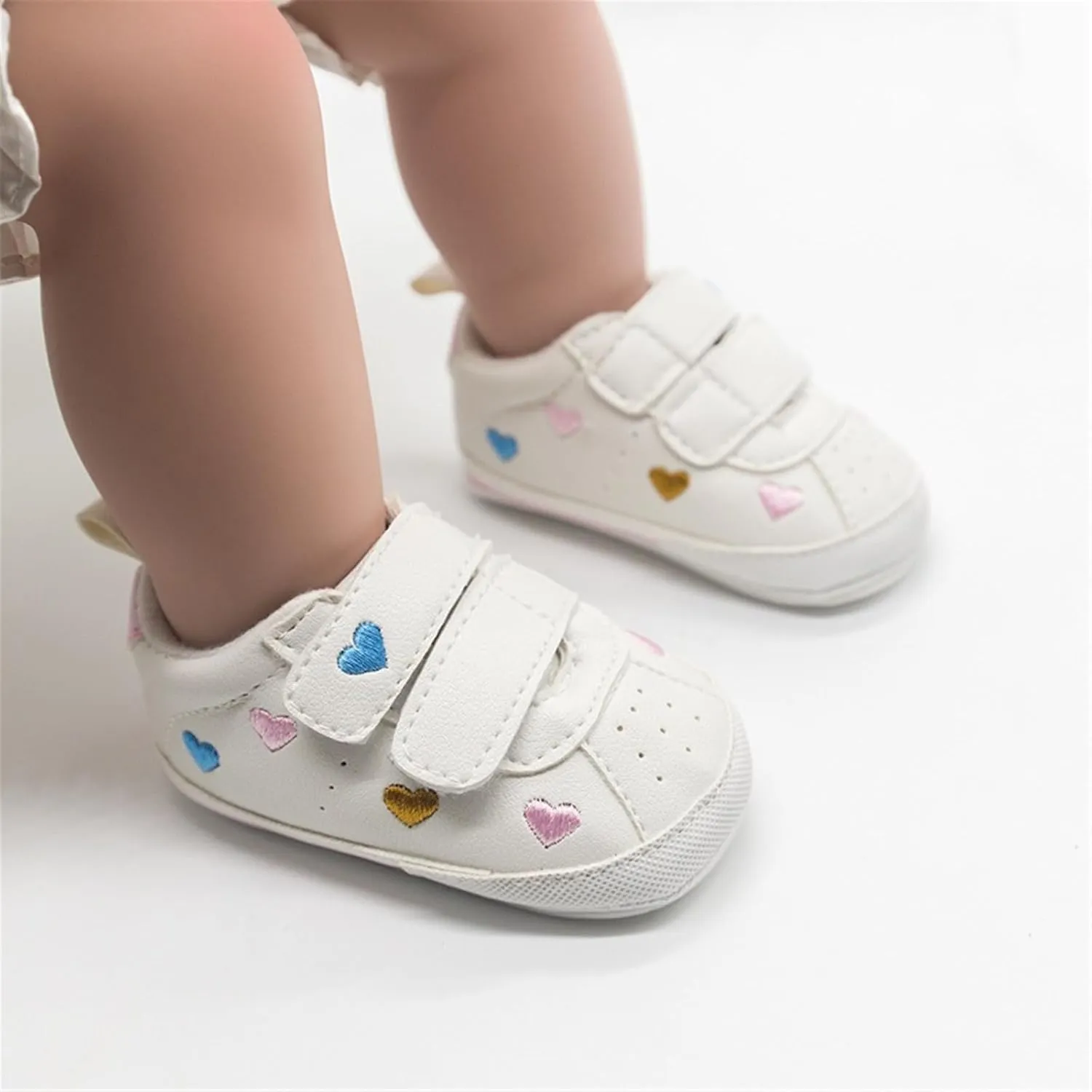 GAISUMMI Baby Boys Girls Shoes Infant High-Top PU Leather Sneakers Newborn Crib Flats Non-Slip Rubber Sole Unisex Toddler Prewalkers