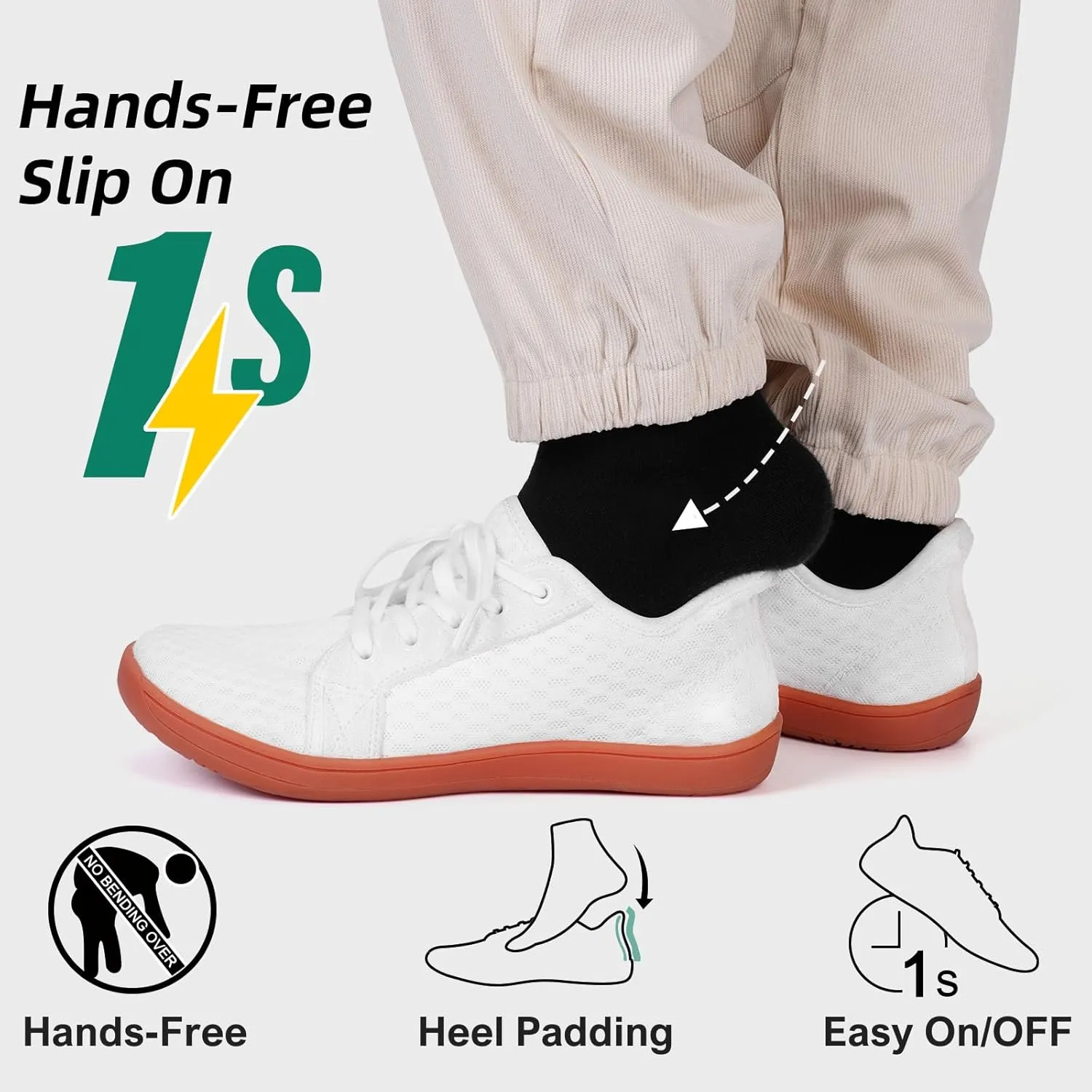 HiGropcore Barefoot Shoes for Women Men Minimalist Wide Toe Box Walking Shoes Zero Drop Arch Support Slip-On Barefoot Sneakers