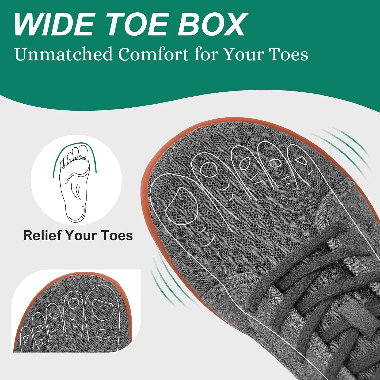 HiGropcore Barefoot Shoes for Women Men Minimalist Wide Toe Box Walking Shoes Zero Drop Arch Support Slip-On Barefoot Sneakers