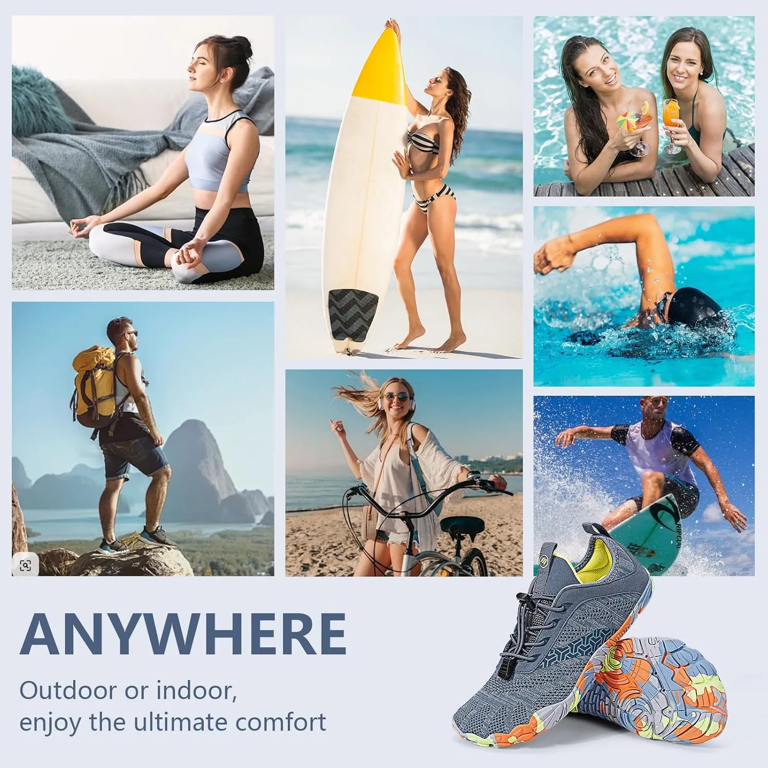 Hike Barefoot Shoes Women Men Wide Toe Box Zero Drop Footwear Lightweight Hike Shoe Non-Slip Grounded Shoes Women for Outdoor Trail Running Walking Weightlifting