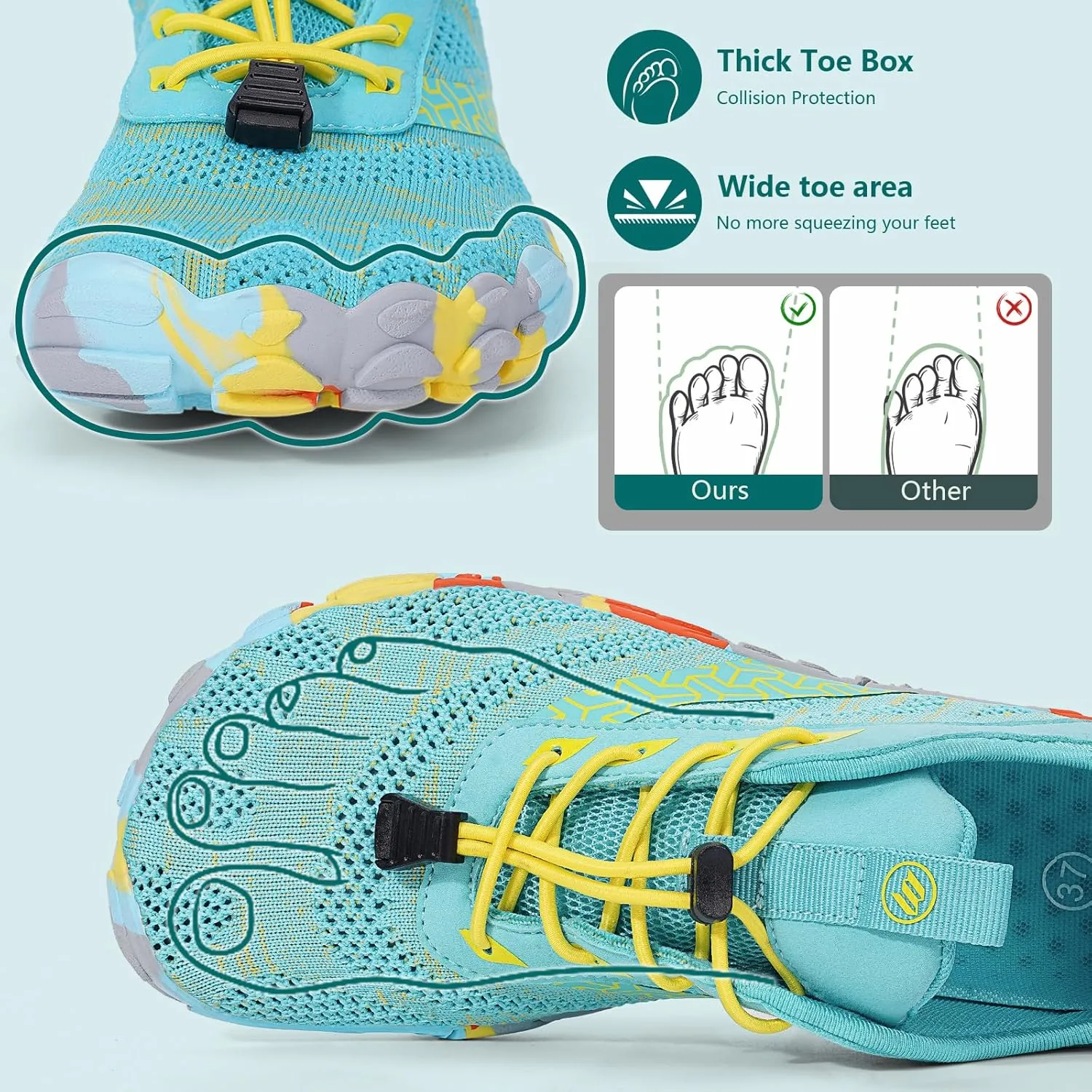 Hike Barefoot Shoes Women Men Wide Toe Box Zero Drop Footwear Lightweight Hike Shoe Non-Slip Grounded Shoes Women for Outdoor Trail Running Walking Weightlifting
