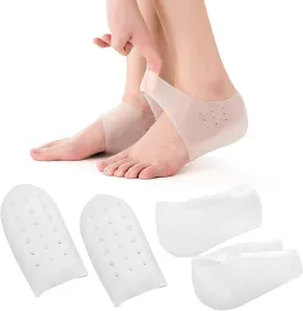 Invisible Height Increase Concealed Footbed Enhancers Soft Silicone Inserts, Half Heel Socks Heel Protector Breathable Suitable for Men Women (1.4in/3.5cm)