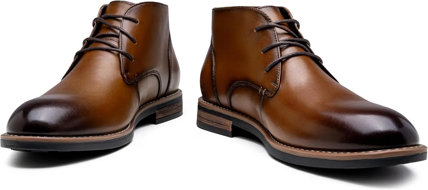 Jousen Men Chukka Boots Premium Leather Black Boots