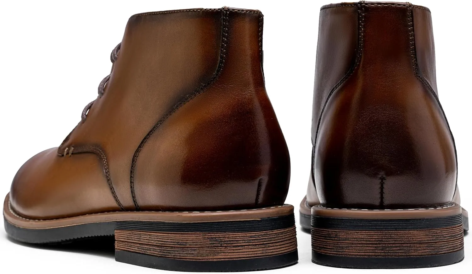 Jousen Men Chukka Boots Premium Leather Black Boots