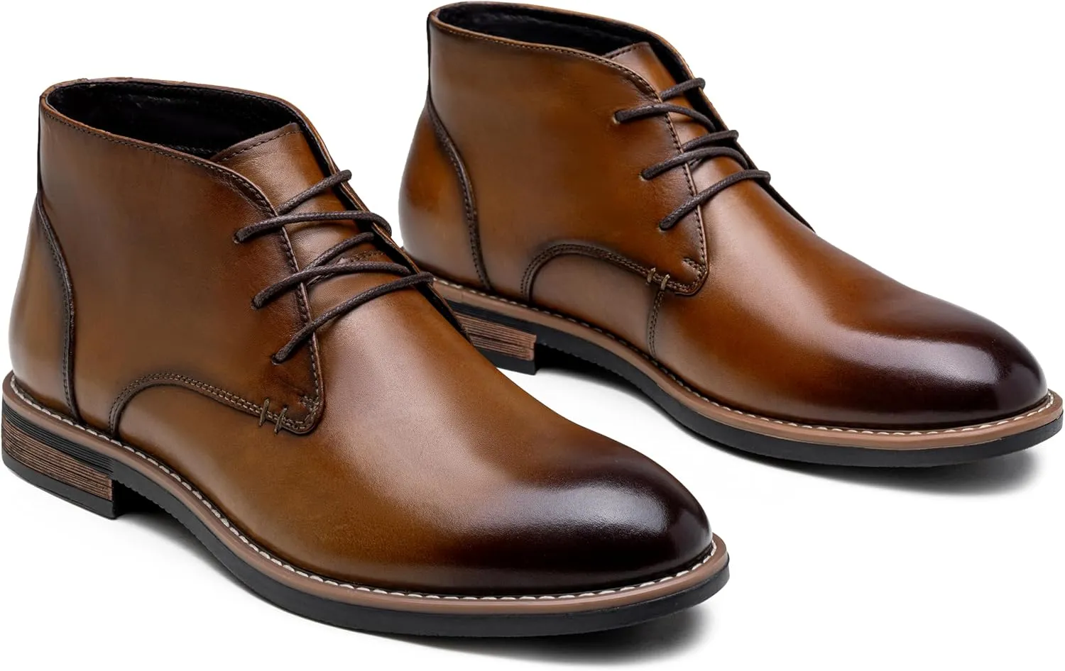 Jousen Men Chukka Boots Premium Leather Black Boots
