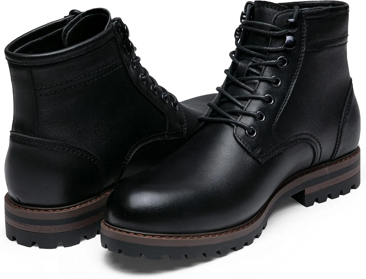 Jousen Men Chukka Boots Premium Leather Black Boots