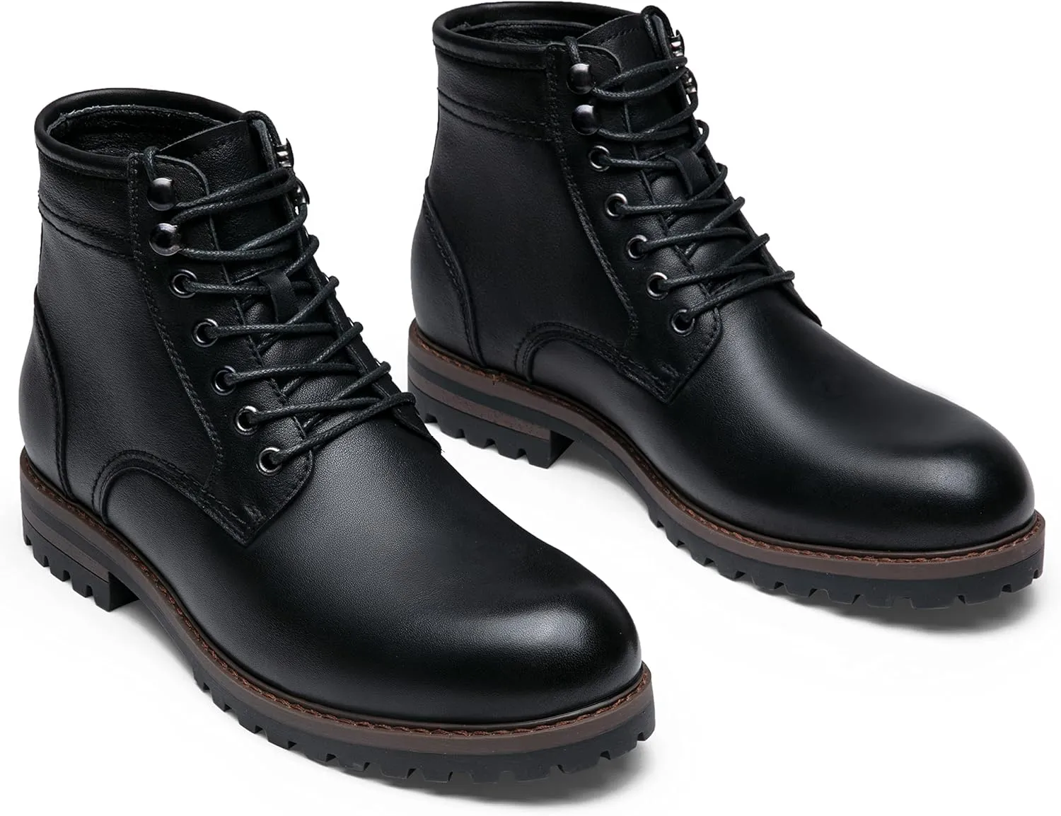 Jousen Men Chukka Boots Premium Leather Black Boots