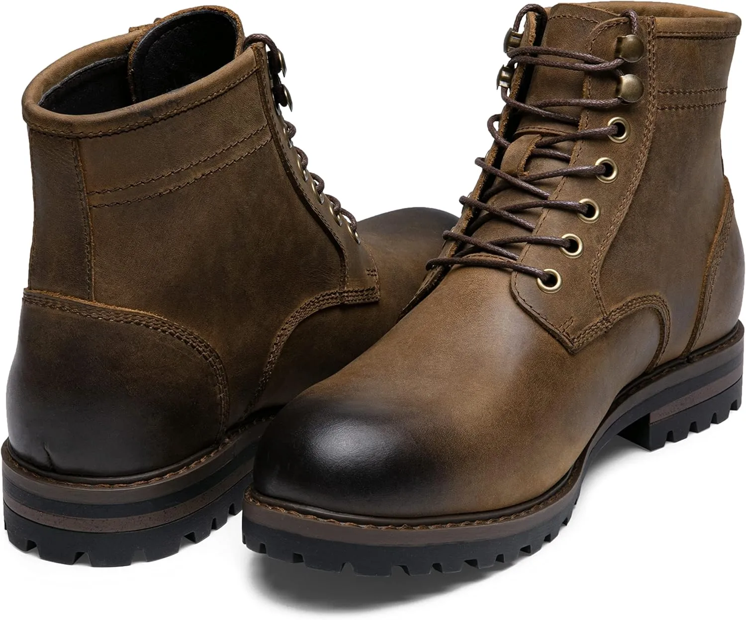 Jousen Men Chukka Boots Premium Leather Black Boots