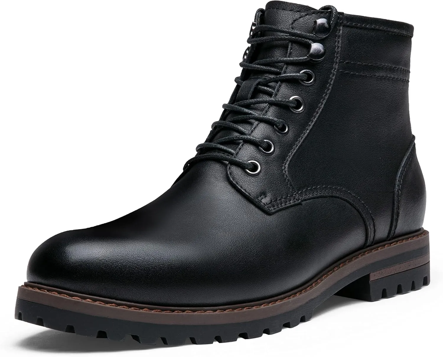 Jousen Men Chukka Boots Premium Leather Black Boots