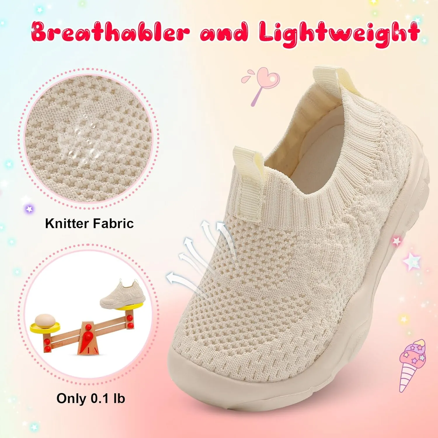 L-RUN Toddler Shoes Barefoot Kids Sneakers Wide Toe Box Boys Girls Tennis Shoes Lightweight Baby Walking Shoes Slip on Shoes