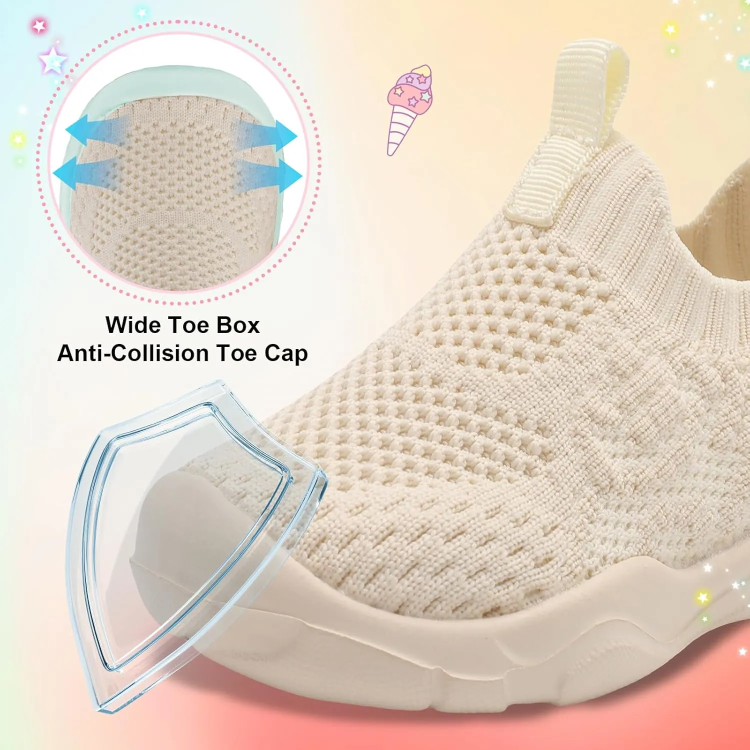 L-RUN Toddler Shoes Barefoot Kids Sneakers Wide Toe Box Boys Girls Tennis Shoes Lightweight Baby Walking Shoes Slip on Shoes