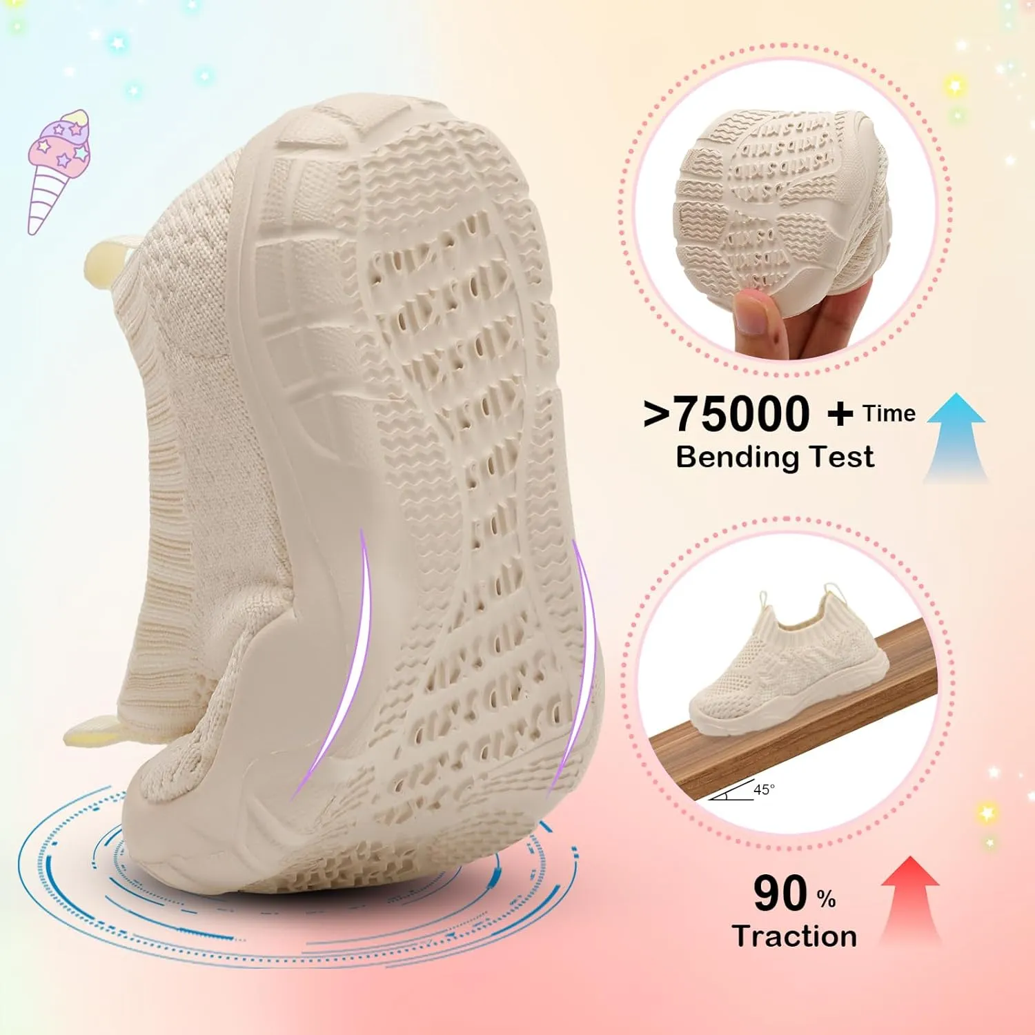 L-RUN Toddler Shoes Barefoot Kids Sneakers Wide Toe Box Boys Girls Tennis Shoes Lightweight Baby Walking Shoes Slip on Shoes