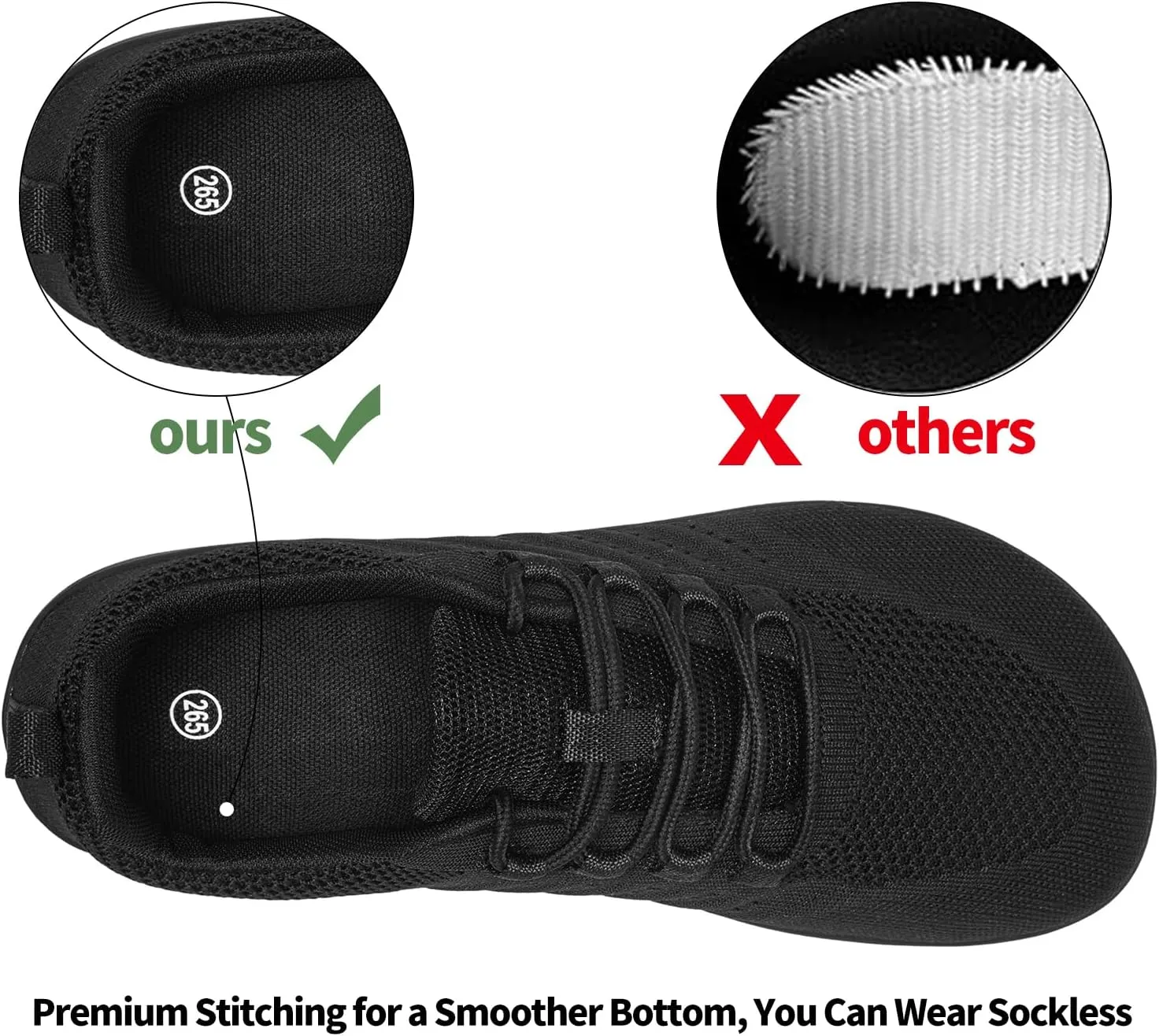 Limberun Barefoot Shoes: Women's Wide Toe Box Minimalist Zero Drop Walking Flats - Black