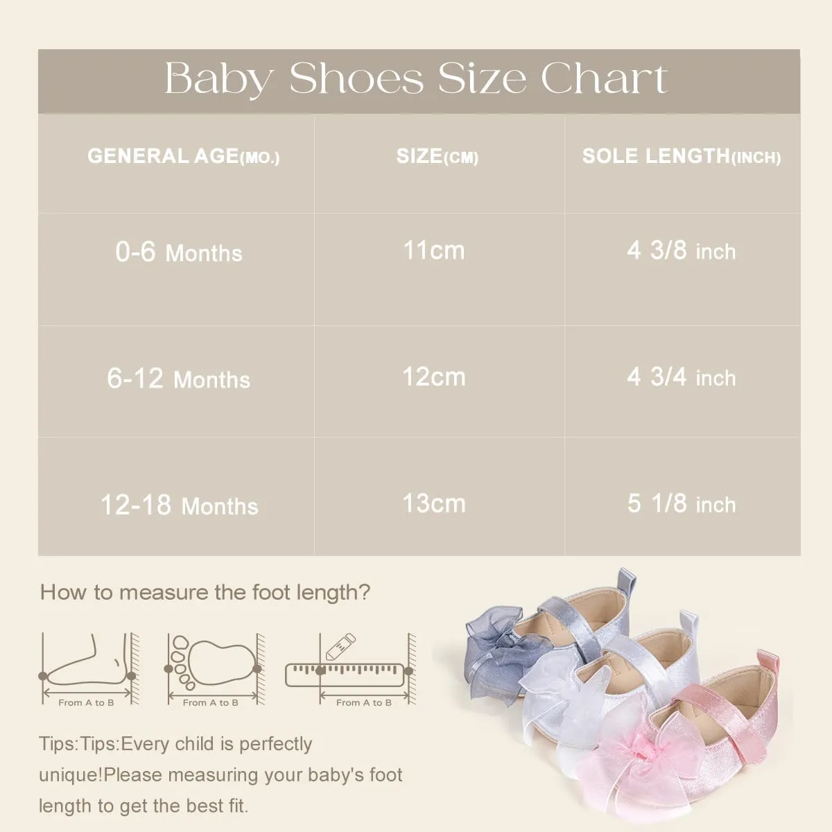 Meckior Infant Baby Girls Boys Handmade Princess Flats Toddler First Walkers Soft PU Leather Non-Slip Crib Wedding Dress Shoes