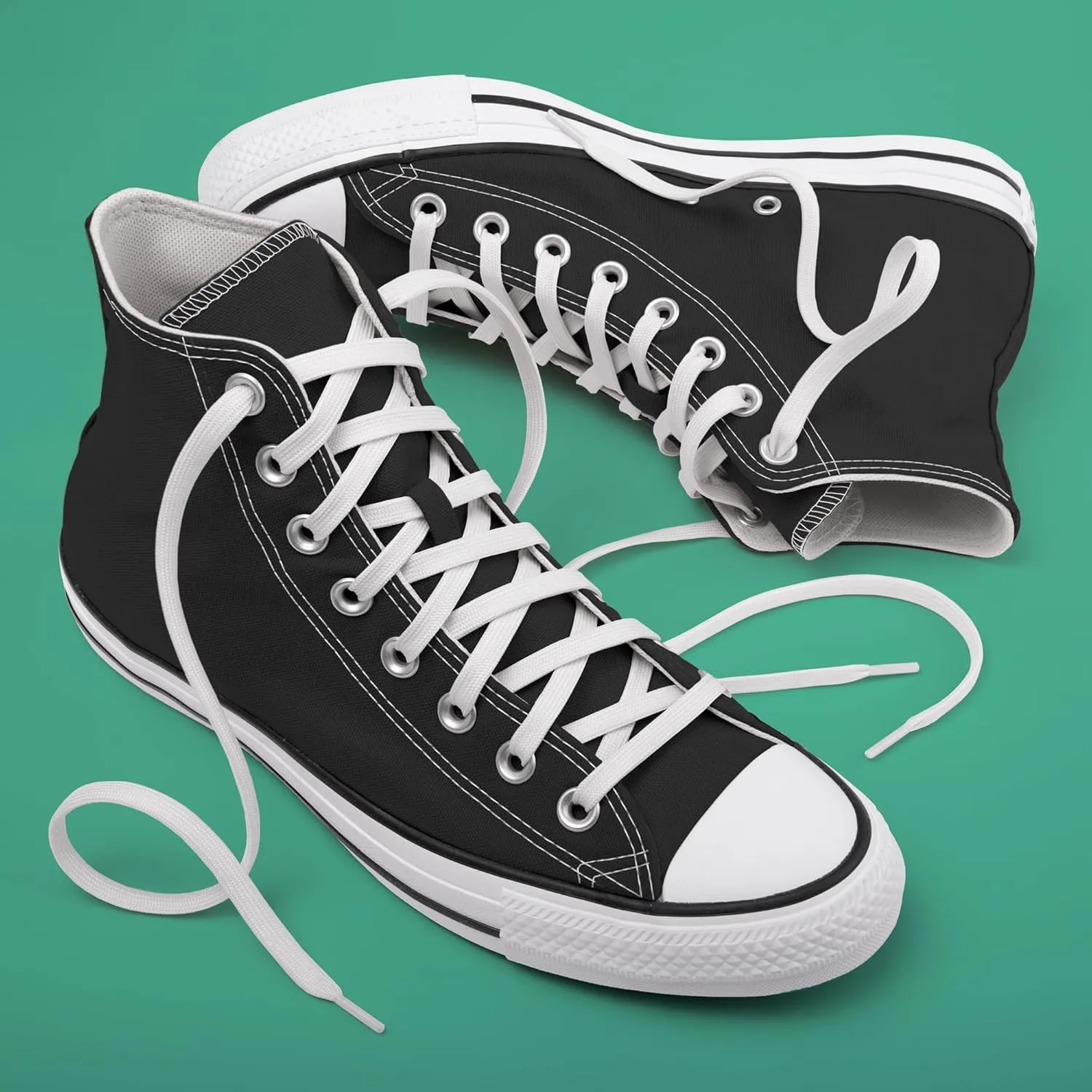 Miscly Flat Shoe Laces for Sneakers, Multiple Lengths and Colors Available