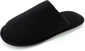 ofoot Mens Indoor Memory Foam Cotton Scuff Slippers Slip On Summer House Shoes Flats Breathable Lightweight Washable Non Skid Rubber Soles