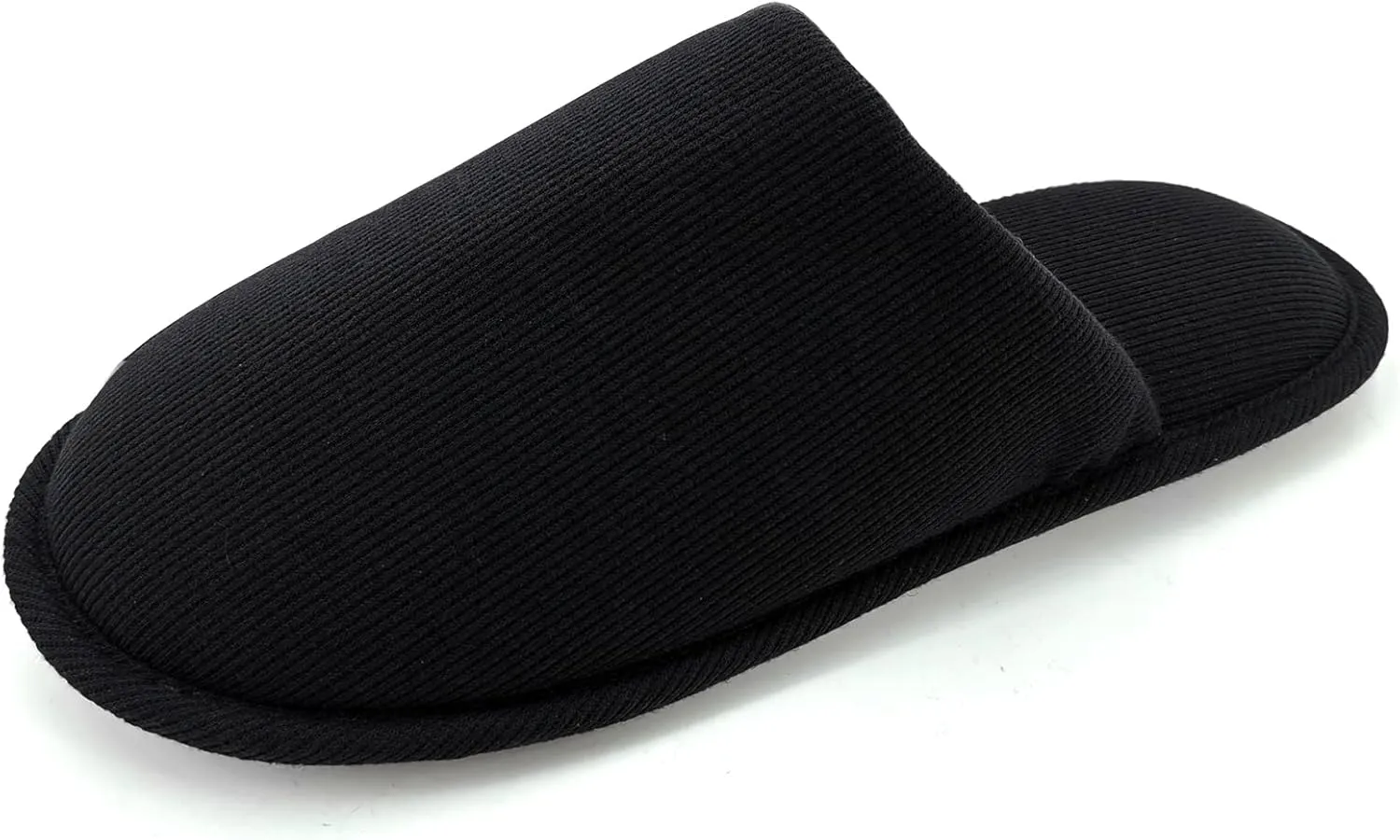 ofoot Mens Indoor Memory Foam Cotton Scuff Slippers Slip On Summer House Shoes Flats Breathable Lightweight Washable Non Skid Rubber Soles