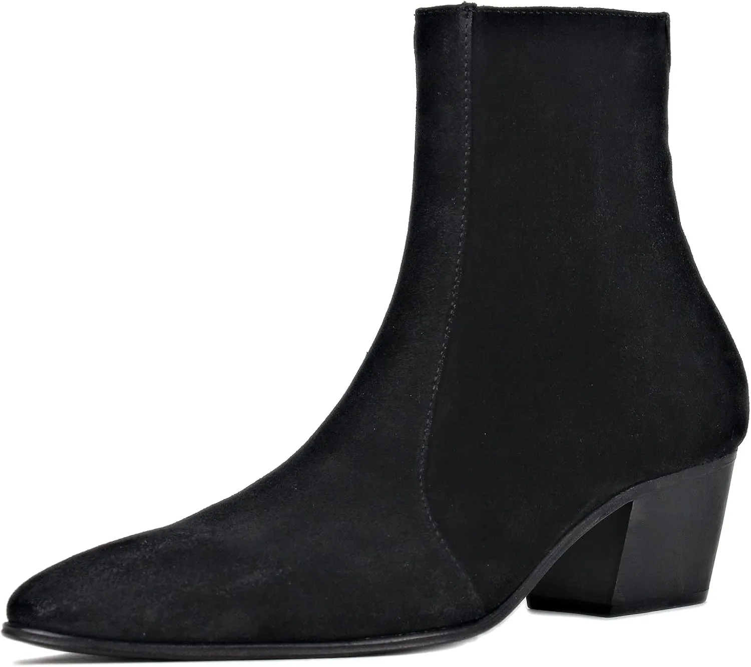 OSSTONE Men Chelsea Ankle Boots Leather Chukka Boots Casual Heel Retro Dress Boots JY040-US