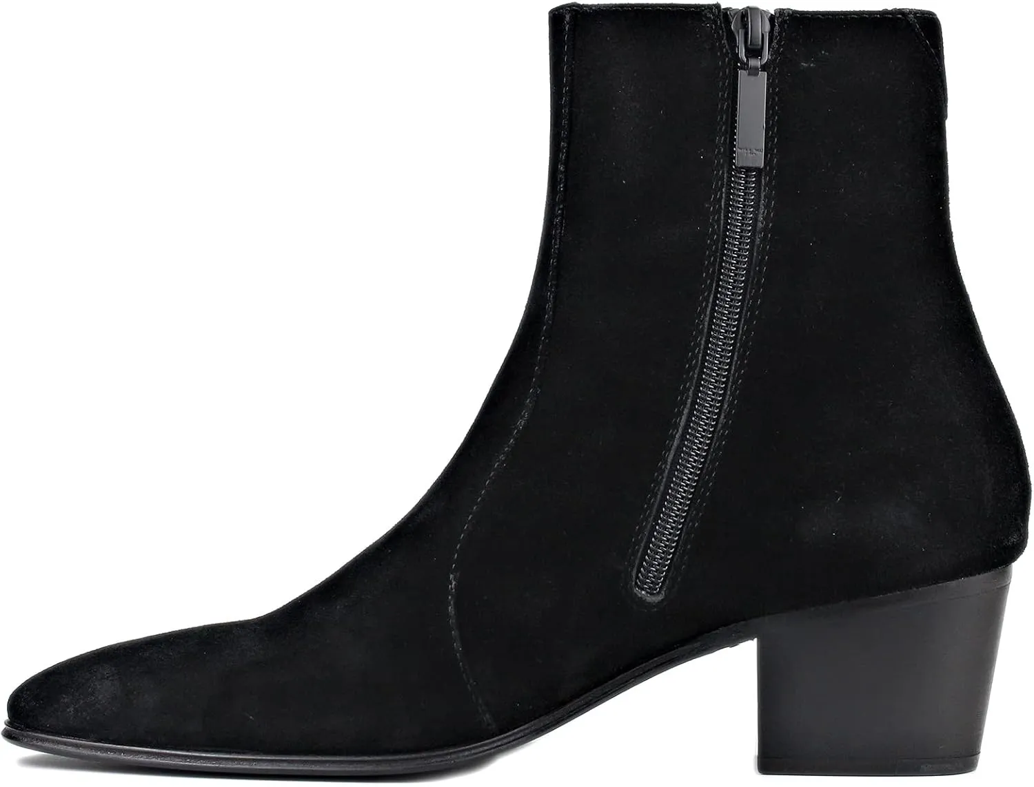 OSSTONE Men Chelsea Ankle Boots Leather Chukka Boots Casual Heel Retro Dress Boots JY040-US