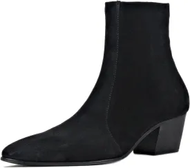 OSSTONE Men Chelsea Ankle Boots Leather Chukka Boots Casual Heel Retro Dress Boots JY040-US