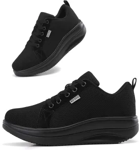 Oude Womens Walking Sneakers Comfy | Platform Shoes for Women Fashion | Stylish Standing All Day Rocker Bottom