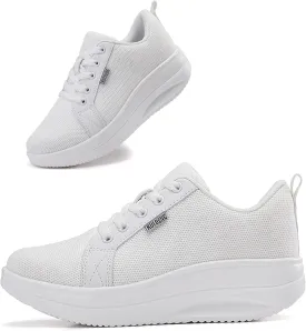 Oude Womens Walking Sneakers Comfy | Platform Shoes for Women Fashion | Stylish Standing All Day Rocker Bottom