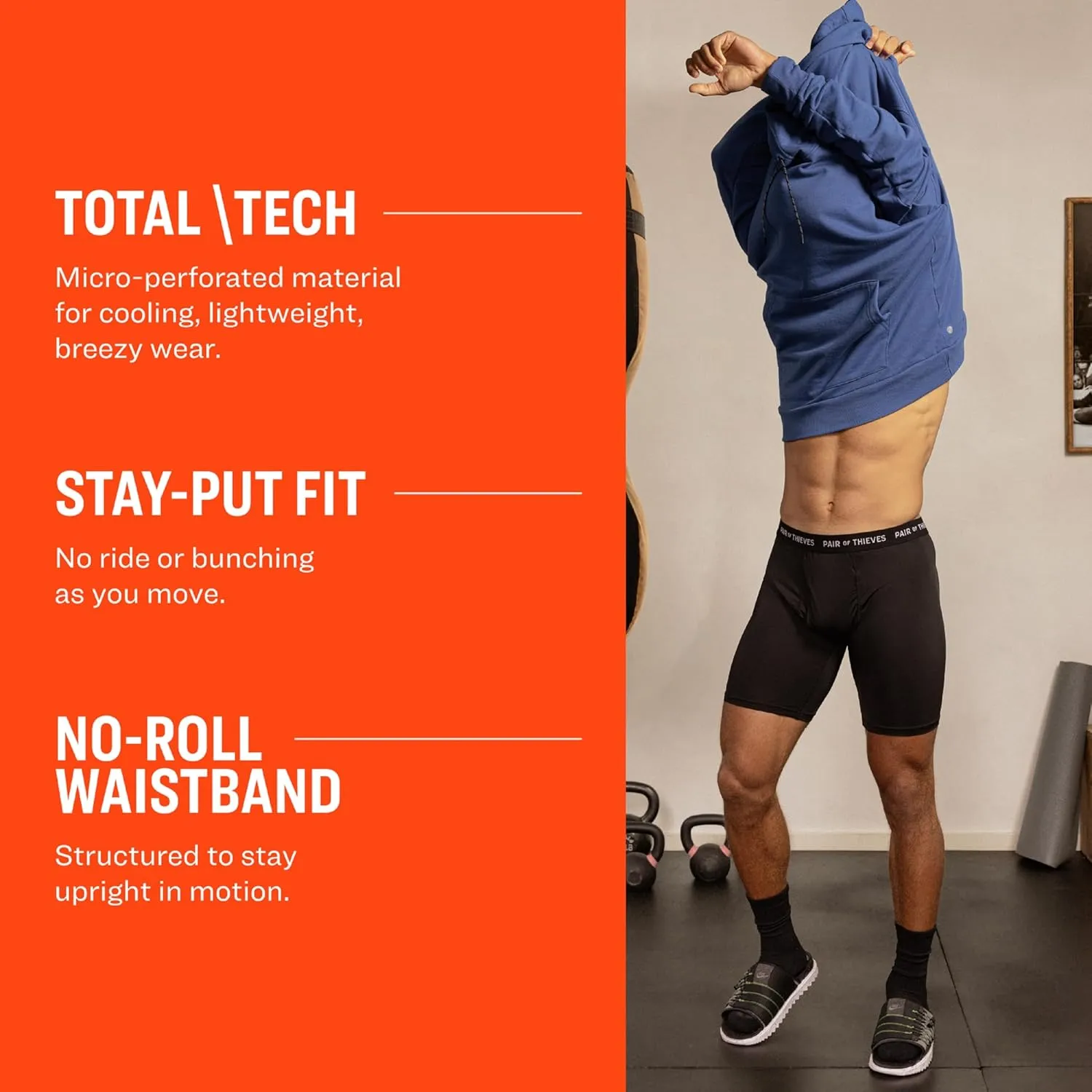 Pair of Thieves Super Fit Long Boxer Briefs for Men - Ultra Soft, Breathable, Quick-Dry Underwear 4-Way Stretch (2 & 3 Pack)
